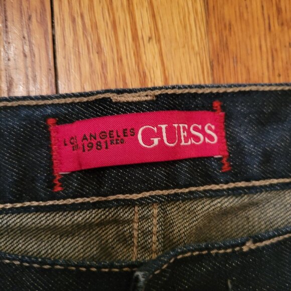 Guess Ultra Slim McCrae Fit Jeans Tagged 38 Dark Denim Blue Cotton Actual 40x33 - Picture 4 of 8